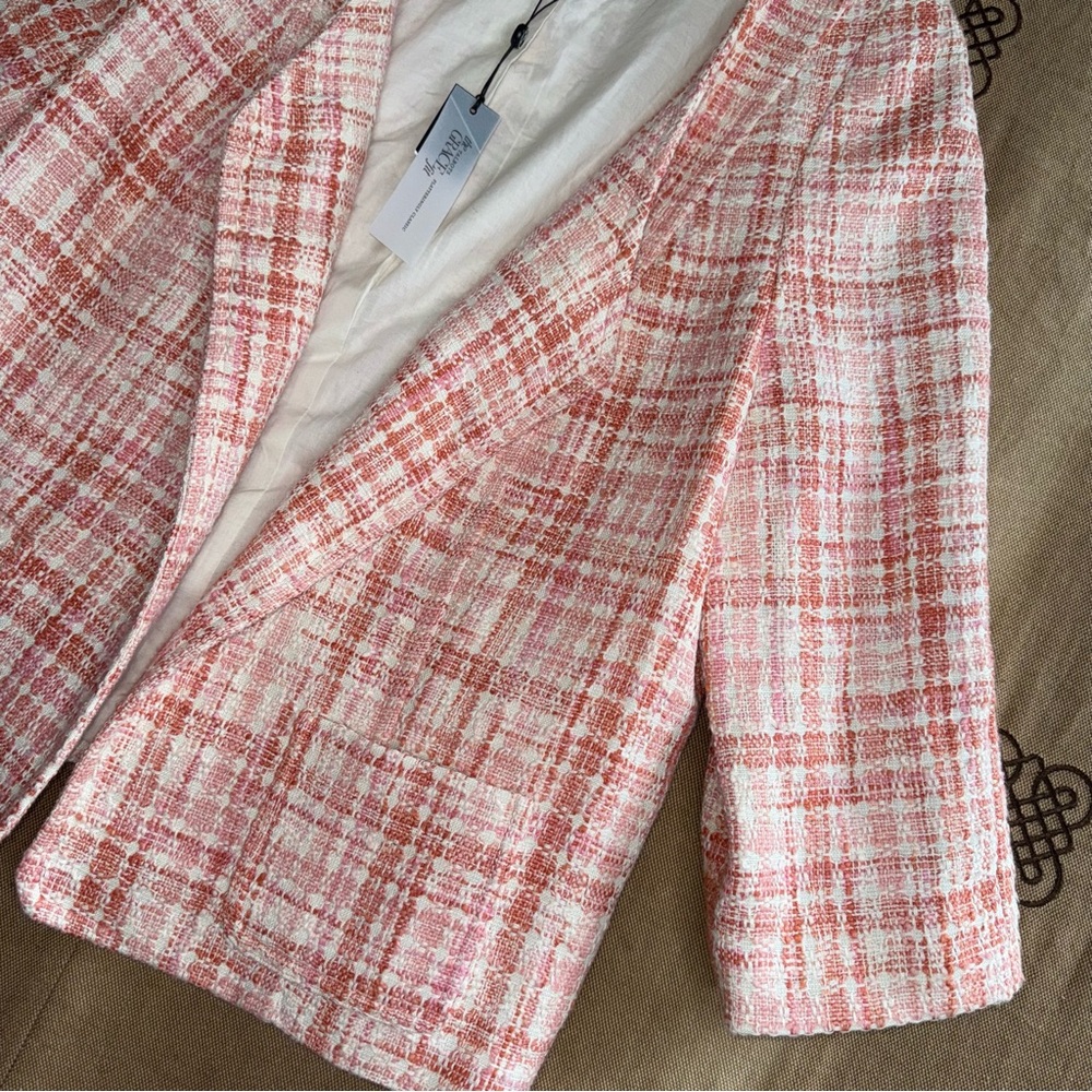 Talbots NWT! Tweed V-Neck Open Classic Career Blazer Jacket - Picture 5 of 16